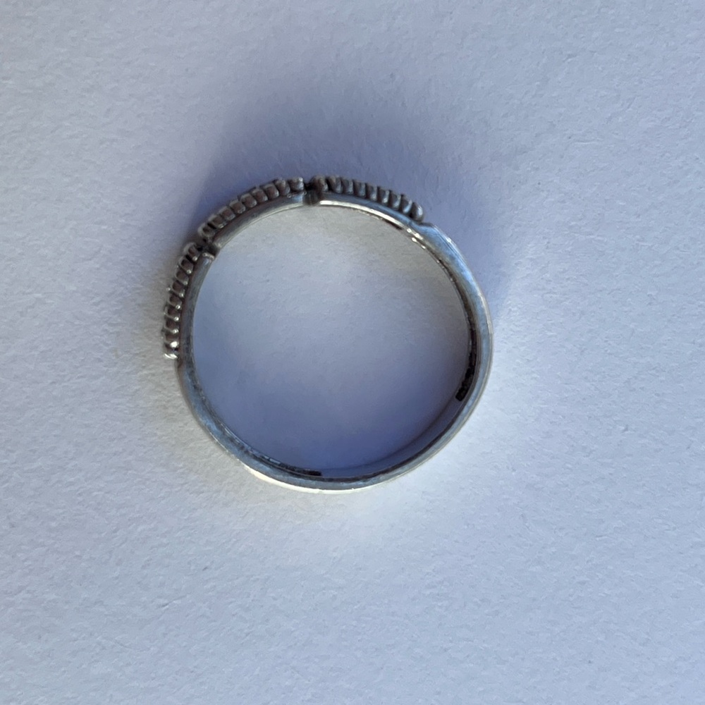 Vintage 925 Silver diamond ring band signed by designer SJ - Picture 10 of 13